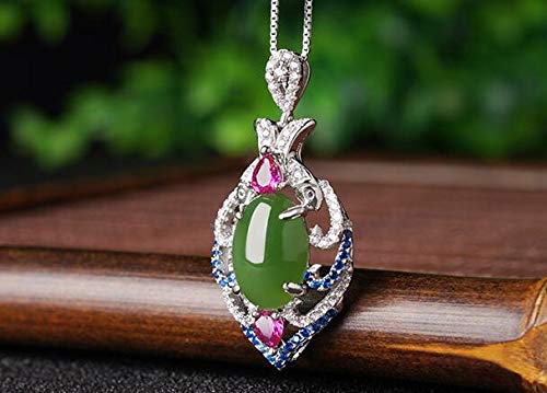 Collier ras du cou en jade vert naturel pendentif cœur - 3