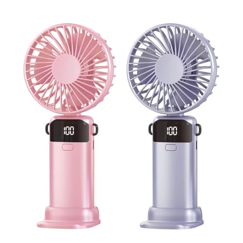 Somnr 手持ち扇風機 充電式 LEDディスプレイ付き 手持ち/首/デスク 3イン1パーソナルミニファン 5速ポータブル手持ち扇風機 調節可能なハンドファン 屋内/メイクアップ/キャンプ/旅行/スポーツ用（Amazon）