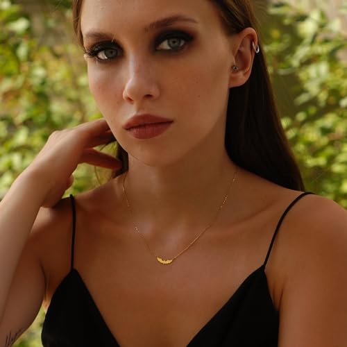 14K Solid Gold Bat Necklace for Women, Elegant Gothic Bat Pendant, Minimalist Gold Bat Wings Necklace,Gold Options Gift for Women4