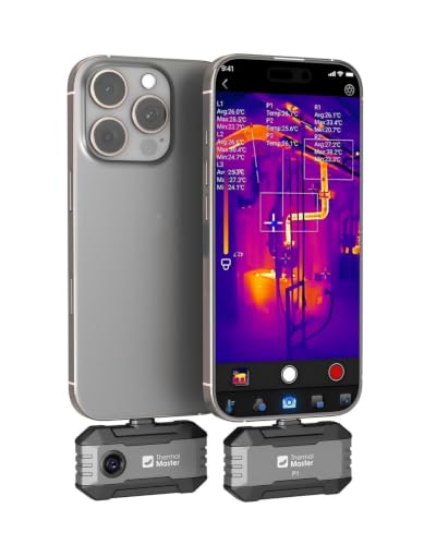Image of Thermal Master P1 Thermal Camera for USB-C iOS /Android, 320x240 Resolution | -4F to 1112F, ±3.6℉ Accuracy Thermal Imaging Camera for Home, HVAC, Electrical and Auto Inspections (P1 Grey)