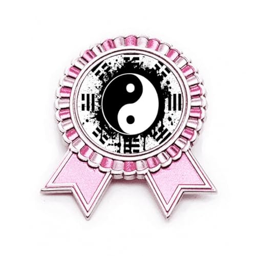 Broche rose Taiji Yin-yang Chine 8 diagrammes en métal taille M pour vêtement
