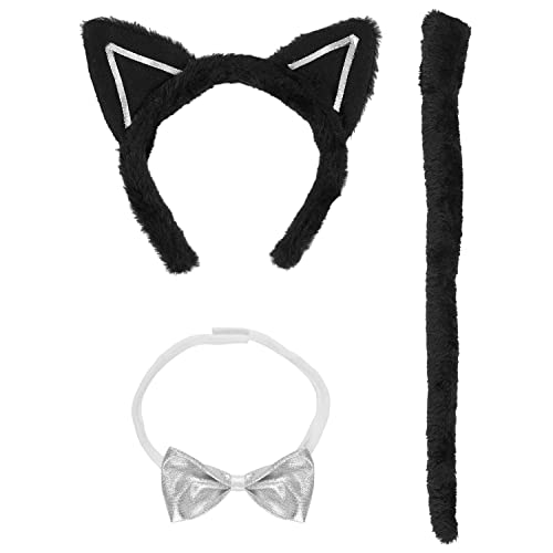 Widmann – Costume de chat nœud papillon oreilles et queue taille universelle