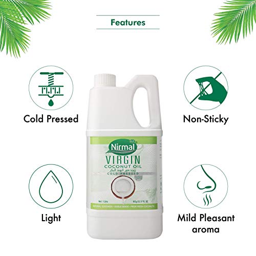 Image of KLF Nirmal Cold Pressed Virgin Coconut Oil, 1L & KLF Nirmal Cold Pressed Virgin Coconut Oil, 250ml
