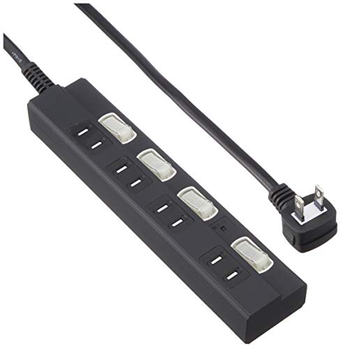 Amazon.co.jp: 雷に強い節電タップ 4個口 1m 黒_HS-TPK41PBT-K