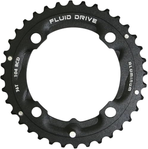 Plateau SunRace MS66 BCD 104 alliage noir 36T pour pédalier vtt
