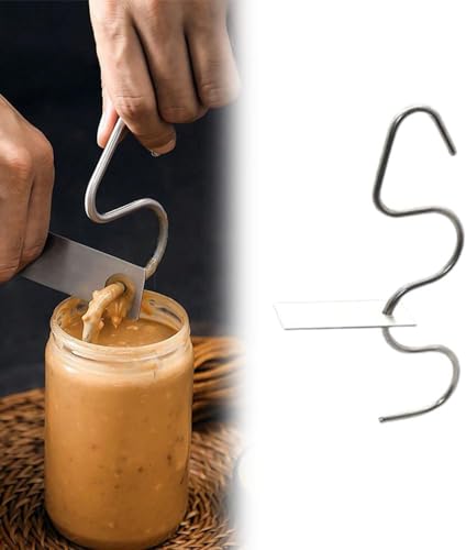 Peanut Butter Stirrer Nut Butter Stirrer Butter Stirring Gadgets Jam Stirring Tools Stainless Steel Material for Kitchen Mixer Fits 12-30 oz Jars