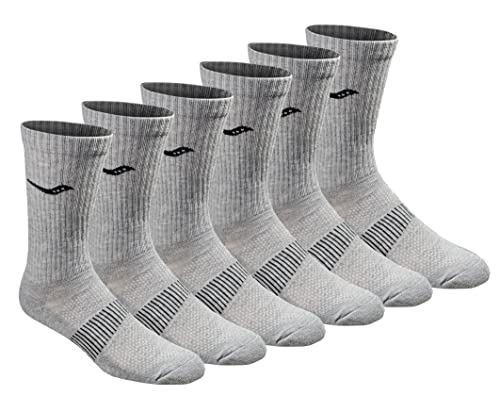 Image of Saucony Men's RunDry Mesh Ventilating Comfort Fit Performance Crew Socks, Available in L-XL (3, 6, 12 Pairs)