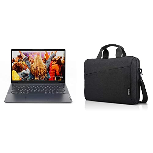 Image of Lenovo IdeaPad Slim 5 AMD Ryzen 7 5700U 14 inch (35.56cm) FHD IPS Thin & Light Laptop (8GB /512GB SSD /Win10 /MS Office /Backlit Keyboard /Fingerprint Reader /1.39Kg), 82LM009AIN + 15.6 inch Briefcase