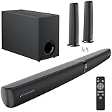 Sound Bar with Subwoofer for TV, 2 in 1 Detachable 120W Soundbar Speaker with Deep Bass & Volume Boost & 3 Modes, Compatible with Bluetooth5.3 /ARC/Opt/AUX for TV/PC/Gaming/Projectors (Black) 1Pcs