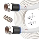 Inbrackets Coax Cable Lead Extension kit for Virgin Media TV Broadband TiVo and Superhub – Ultimate Extension Enhanced Connectivity with Clips White (5 Metres)