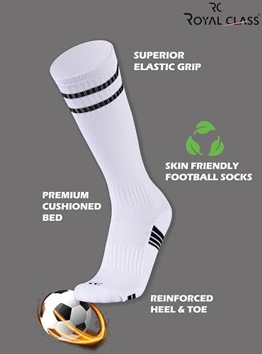 Image of RC. ROYAL CLASS Football Socks -Knee High Unisex, Cushioned Sole, Hi-Performance, Soft & Breathable,Ventilated,Moisture Wicking,Anti-Odour,Football /Soccer Socks For Kids to Adults-Pack of 1 Pair