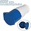 3 Pin Industrial Plug/Socket Connector 240V 16A, Heavy Duty IP44 Wall ...