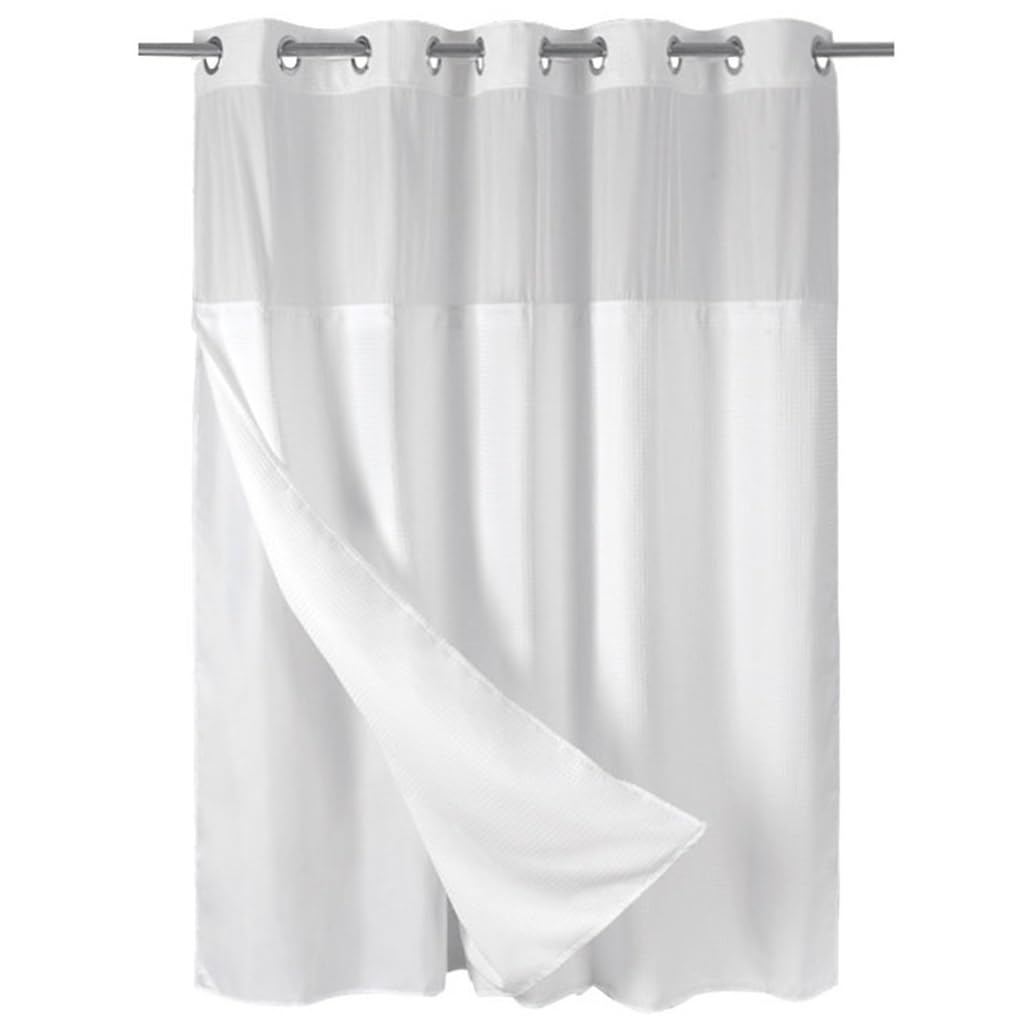 Polyester Yarn Waterproof Shower Curtain Hotel Patchwork Layer Curtains