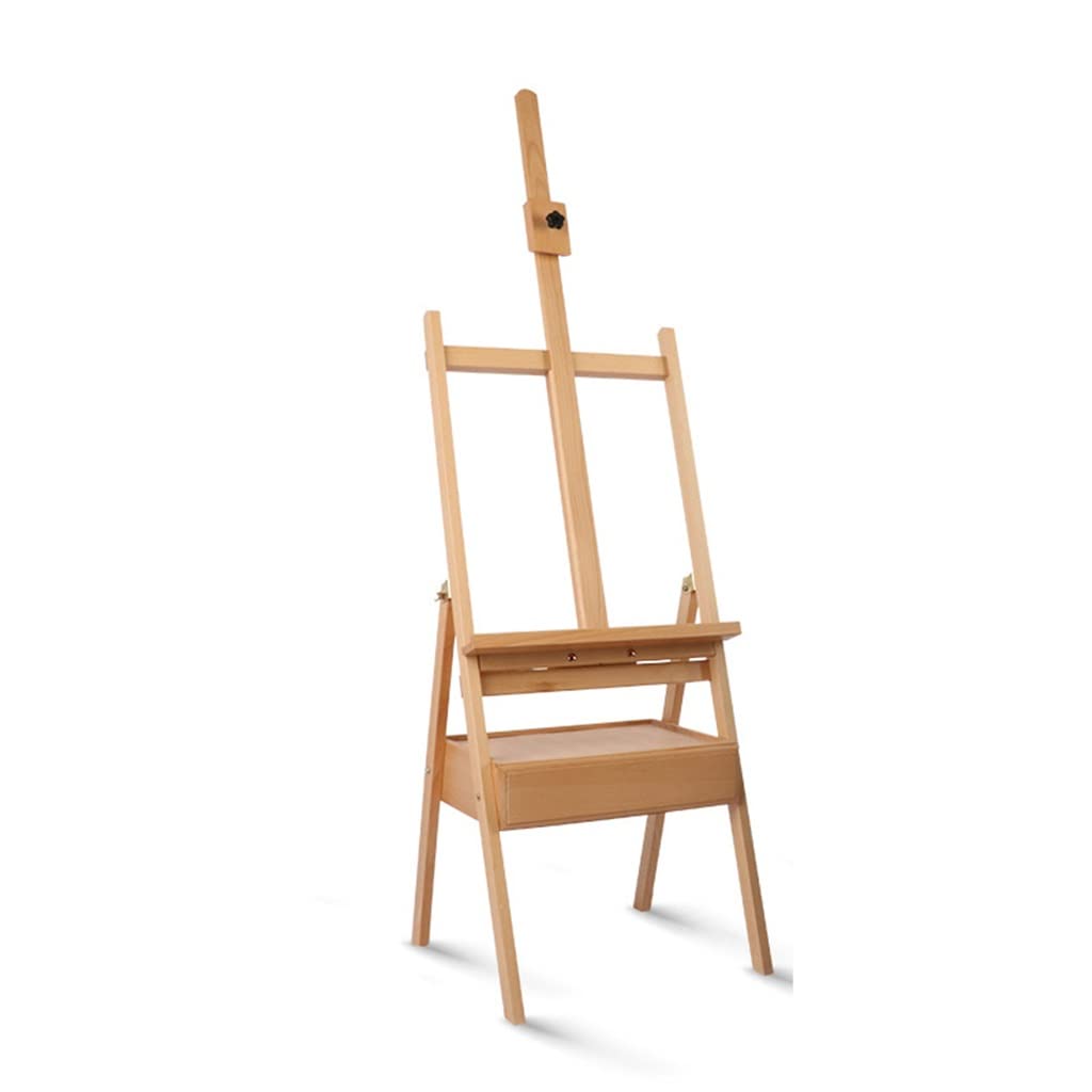 HADECOLL Drawer Sketching Back Support Folding Easel Wooden Storable Box Oil Painting,E-As Show