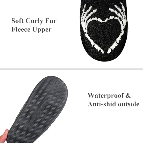 Women Men Plush Warm House Slippers Love Pattern Casual Home Shoes Soft Slip-on Outdoor Indoor Bedroom Cotton Slippers3