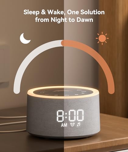 Dreamegg D1+ Sound Machine & Alarm Clock - Sound Machine for Sleep, White Noise Machine with 29 Soothing Sounds, Night Light, 0-100% Dimmable, White Noise Alarm Clock for Bedrooms Adults Baby - Image 5