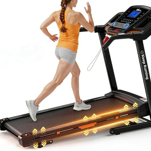 Image of Foldable Treadmill for Home & Apartment, 3.5HP Motor, 330LBS Capacity, 12 Pre-Set Programs, Hydraulic Folding, Ultra-Quiet Running & Space-Saving Compact Design