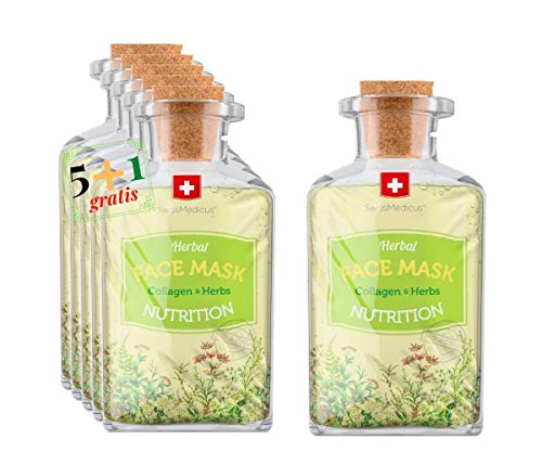 Natuurlijk gezichtsmasker met jojoba-olie - Kokosnoot - Amandelen - Panthenol en kruiden - Intensieve verzorging voor natuurlijke uitstraling - Hydraterende werking van huidreiniging - 5 + 1