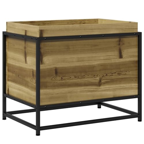 vidaXL Pine Wood Raised Bed Planter - 60x40x50 cm | Rectangular Outdoor Planter Box for Patio, Garden, Balcony | Brown