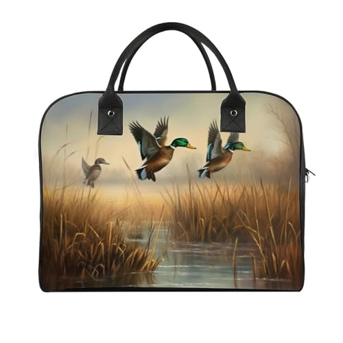 Hunting Flying Wild Laptop Tote Bag Casual Travel Handbag Multi Pocket Shoulder Bags for Work Travel