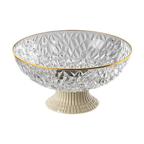 YWJLQH Frutero con Base Bandeja Decorativa Orificios de Drenaje Soporte Multifuncional de Pet Adecuado para Servir Frutas Verduras O Dulces en Cocina, Plato de Fruta de Cristal, Individual