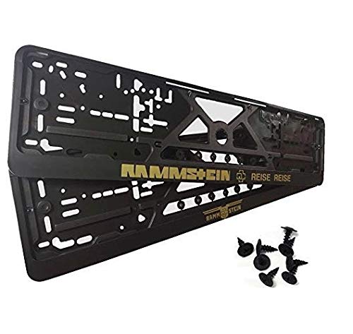 License Plate Holder, Number Plate Holder, Car License Plate Holder for Car License Plate Holder with Click System, Includes 8 Screws and 8 Vibration Absorbers, Simple and Sturdy, Set of 2
