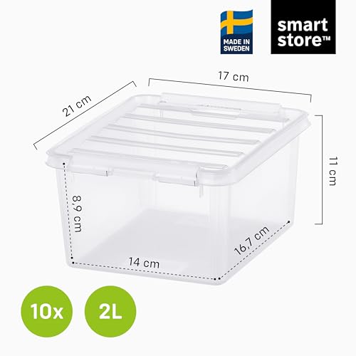 Stapelboxen SmartStore 10er Set mit Deckel Classic 2L