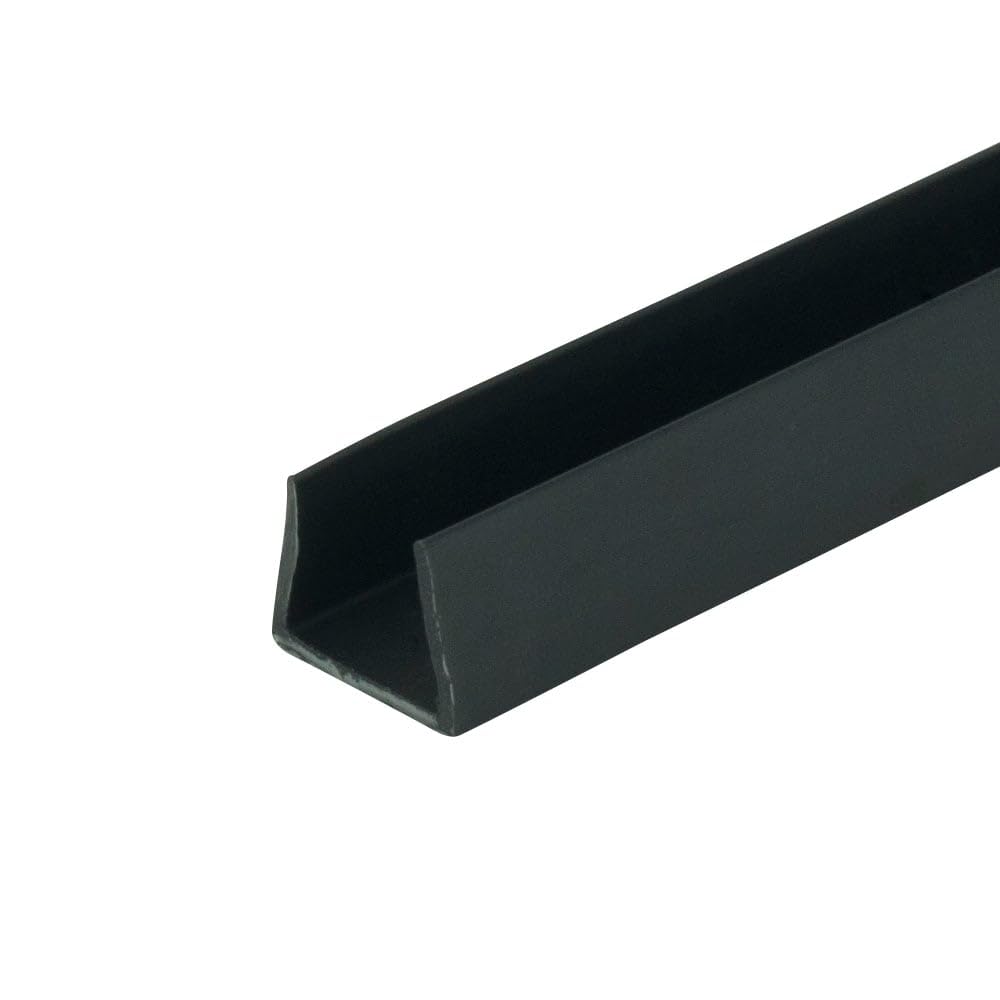 Outwater Plastics Black 1/2'' Styrene Plastic U-Channel/C-Channel 46 Inch Lengths (Pack of 3)
