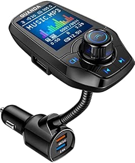 Bluetooth FM Transmitter for Car, Bluetooth Car Adapter, 4-in-1 Car MP3 Player with 1.8 Inch Color Display, AUX Input/Output, 3 Port USB, S Handsfree Call, SD/TF Card, USB Disk,QC3.0,5 EQ Modes