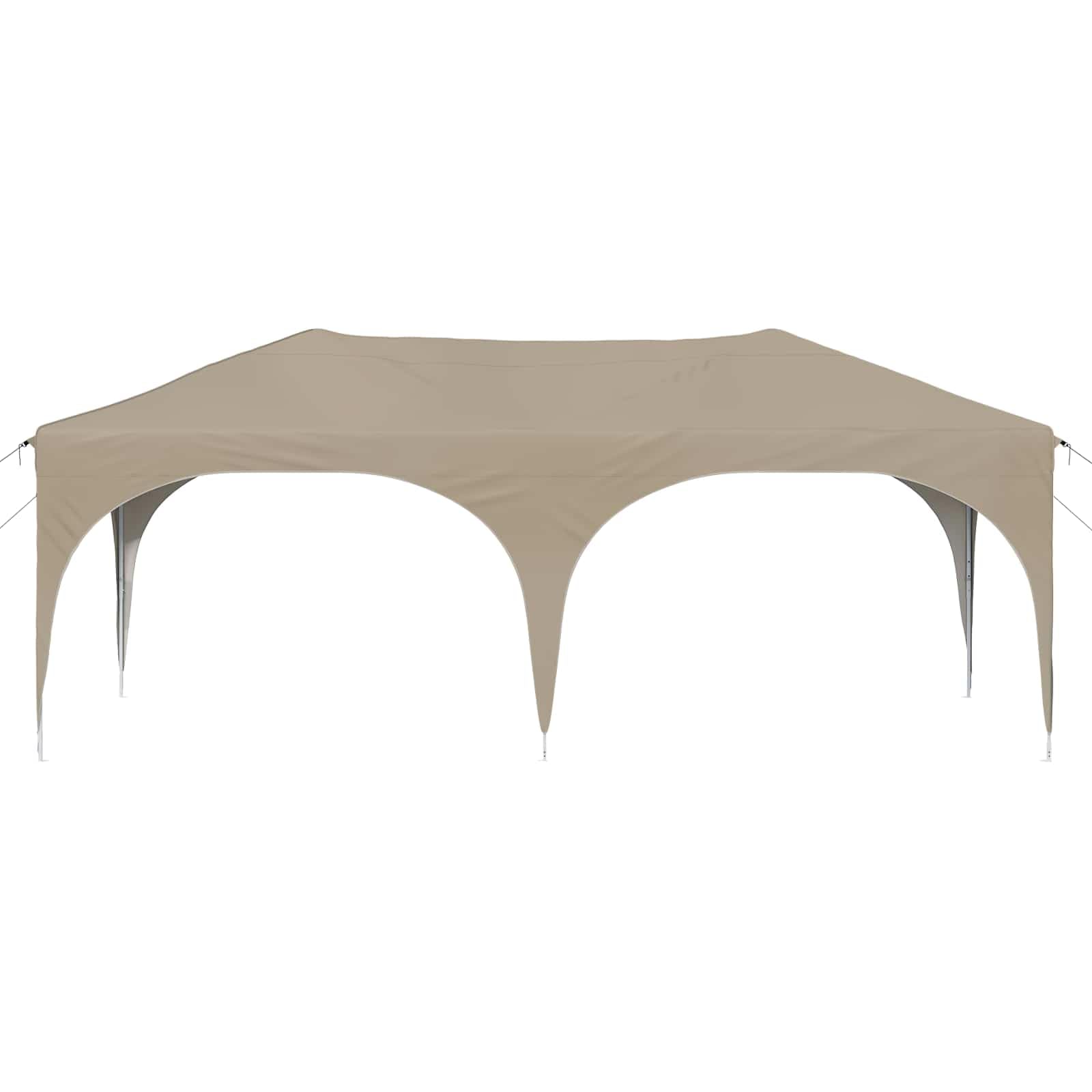 Namiot imprezowy Pop-up, kremowy materiał Oxford, 575 x 288 x 245 cm, z odpornym na warunki atmosferyczne zadaszeniem i stabilną metalową ramą, do ogrodu, na taras, wydarzenie, wesele