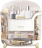 Suyoo Makeup Organiser Storage Box - Cosmetics, Skincare and Beauty Case with Clear Lid Display and Drawers for Dresser & Bathroom, Dust-Proof Waterproof