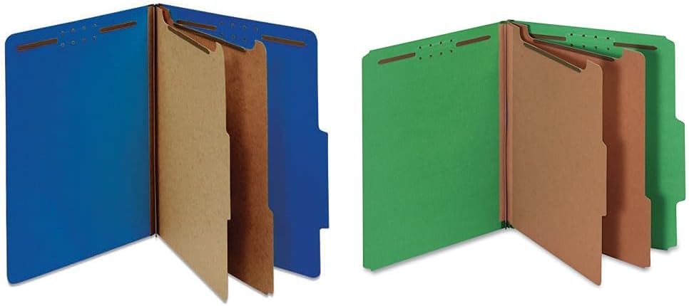 Universal UNV10301 Cobalt Blue Letter Size 2 Divider Pressboard Classification Folders