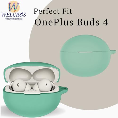 Image of WELCROS Soft Silicone Protective Case Cover for OnePlus Buds 4 (Soft Jade)