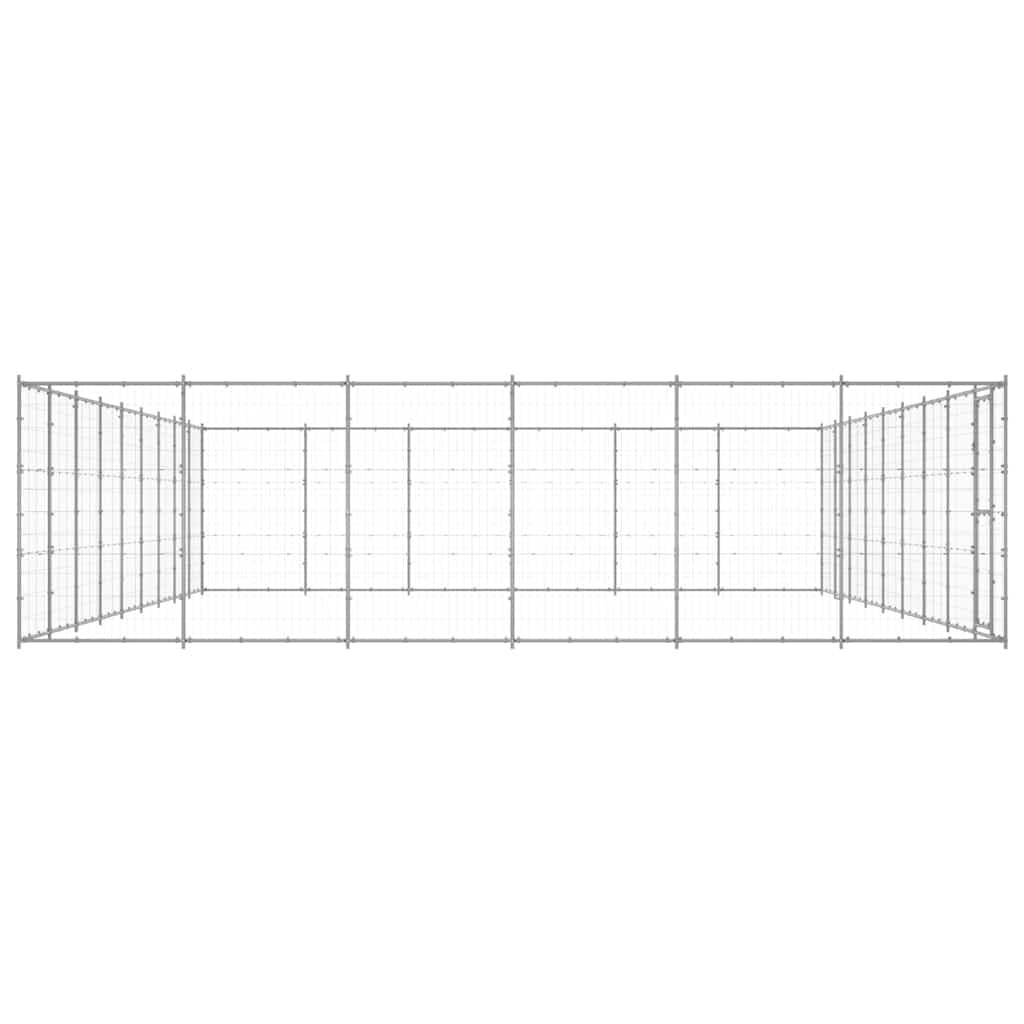 Gabbia per Cani Esterno Acciaio Zincato Argento 990x660x180 cm