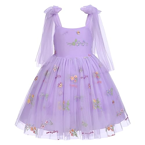 Flower Girl Floal Lace Tulle Dress Princess Backless Wedding Junior Bridesmaid Pageant Communion Dance Maxi Gown