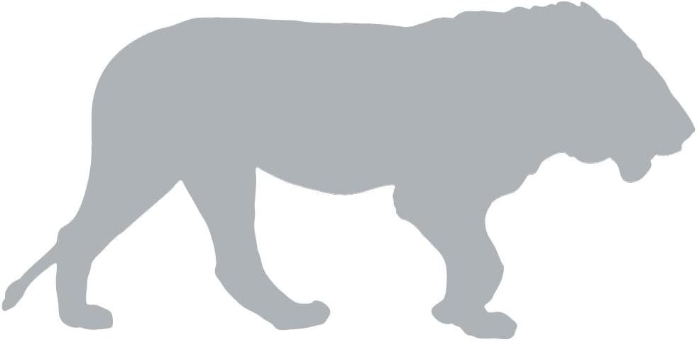 Animal Silhouette Young Lion Style 40 - Grey Wall Decal - 42 Inches W x 21 Inches H - Peel and Stick Removable Graphic