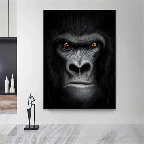 Singe art mural grand format 70x90cm noir et blanc XINBAO - 2
