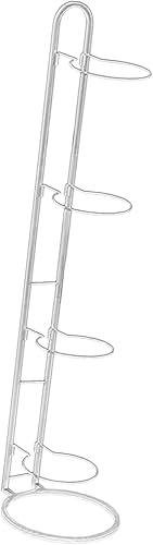 DYNWAVE Estante vertical de almacenamiento de pelota de 4 niveles, estante de almacenamiento de baloncesto, estante de almacenamiento de baloncesto