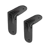 NACH js-90-423L Borris Cast Iron Industrial Shelf Mount Bracket, Large 4.33 x 3.54 x 1.96 Inches, Black, 2 Pack