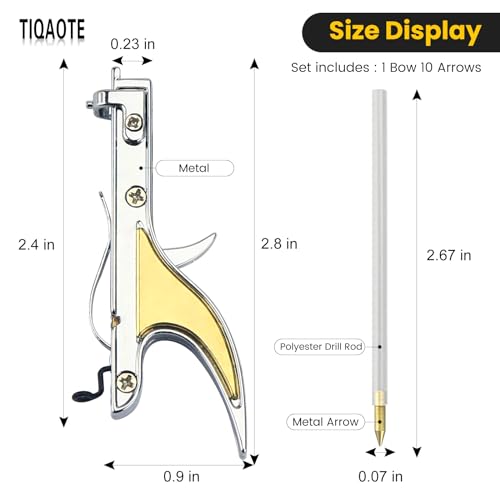 TIQAOTE Mini Archery Crossbow Set Right Hand Mini Crossbow Mini Hunting Crossbow Metal Material Catapult for Hunting Shooting Practice Archery Entertainment Fun - Thumbnail 5