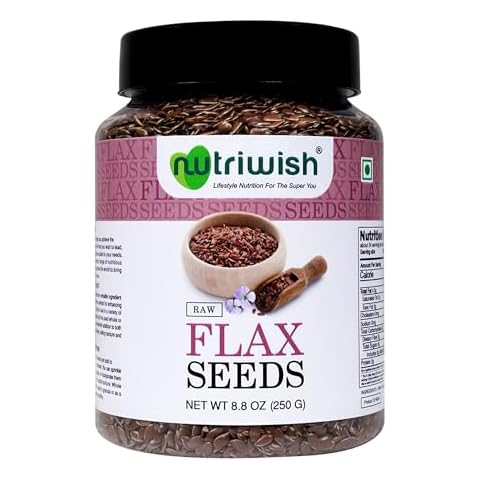 Nutriwish Raw Flax Seeds 8.8 oz (250 g) | Alsi | Rich in Fiber & Omega-3 | Natural | Cover