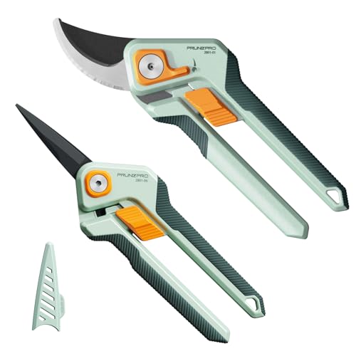 PrunePro Pruning Shears Gardening Scissors Set Professional Hand Pruner Sharp Stainless Steel Blade Garden Scissors Plant Flower Garden Clipper
