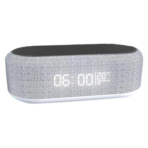 Bosiyrggrl Reloj Despertador Digital con Carga Inalámbrica y Estación de Carga Rápida de 15 W