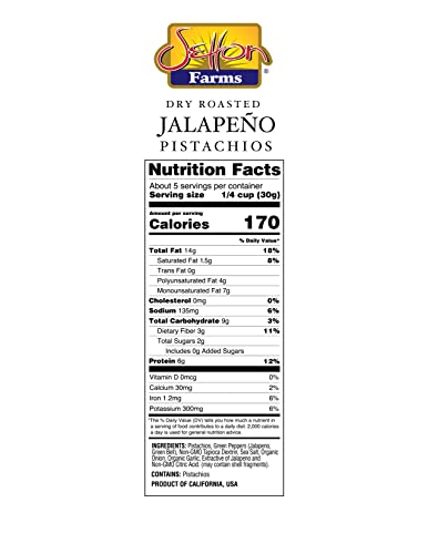 Image of Setton Farms Naturally Seasoned Pistachio Kernels, Jalapeno, No Shell Pistachios, Certified Non-GMO, Gluten Free, Vegan and Kosher, 5 oz Resealable Pouch (Pack of 2)