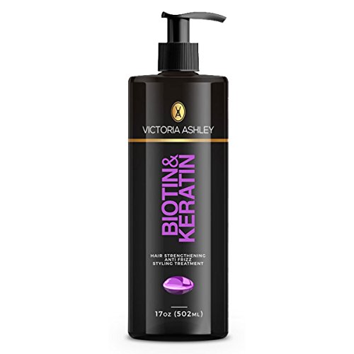 Victoria Ashley Leave-in Hair Strengthening Treatment with Biotin and Keratin, Repair Thin, Damaged, Frizzy, Processed Hair | 17oz