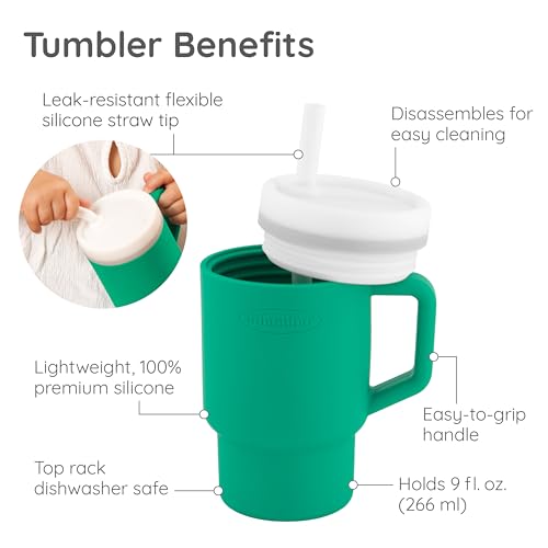 Image of Infantino My 1st Tumbler - Adorable Miniature Tumbler with Leak-Resistant Straw and Toddler-Friendly Handle, Encourages Hydration, Easy to Clean, (266 ml), Alpine