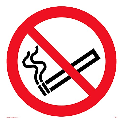 Pack of five - No Smoking Symbol Sign - 150x150mm - S15