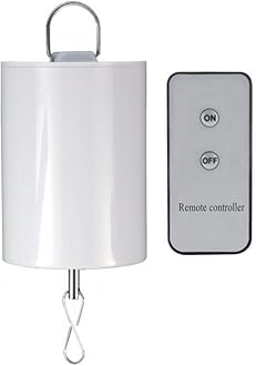 Fonmy Hanging Display Motor Rotating Motor w/ Remote Controller for Wind Spinner Hanging Decor Ornament Wind Chimes Battery Operated Motor-20 RPM Medium Speed