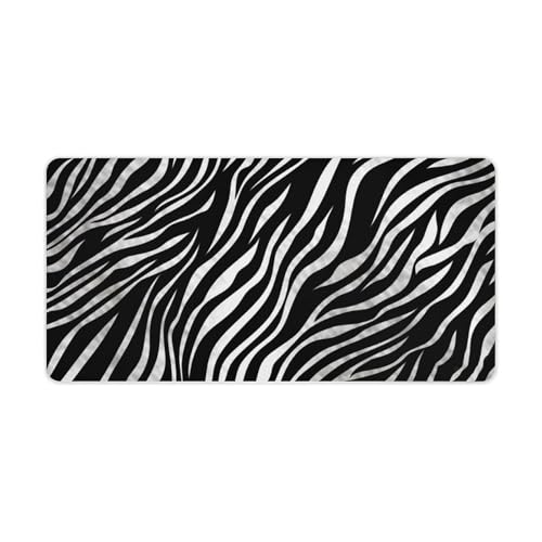 Grand tapis de souris de bureau zèbre 30,5x61 cm pour stopper les glissements de souris