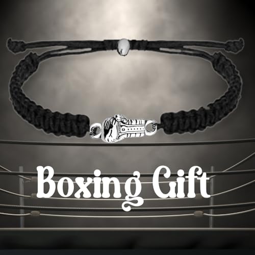 Sportybella Boxing Bracelet, Boxing Gifts, Adjustable Black Woven Cord with Silver Boxer Glove Charm, Boxing Lover Gift, Boxing Fight Fan Gifts3